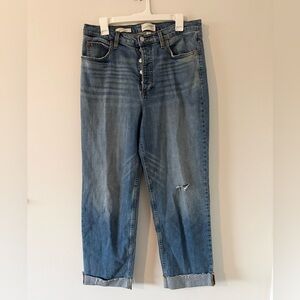 Universal Thread Light Wash Button-Fly Highest Straight Leg Jeans